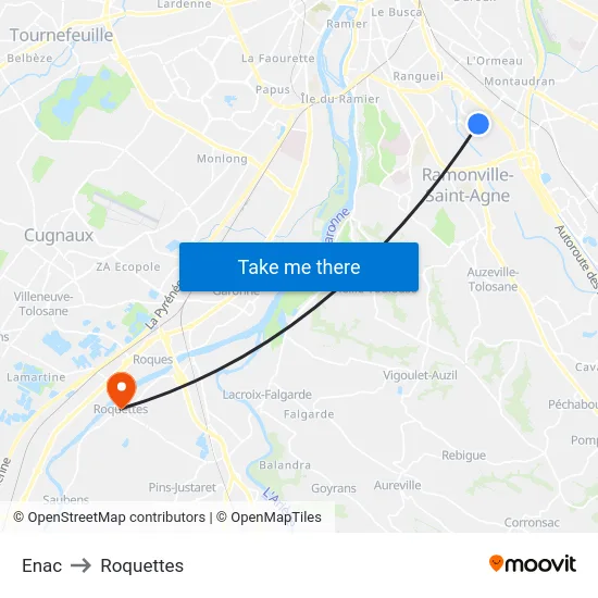 Enac to Roquettes map