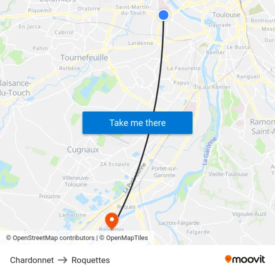 Chardonnet to Roquettes map