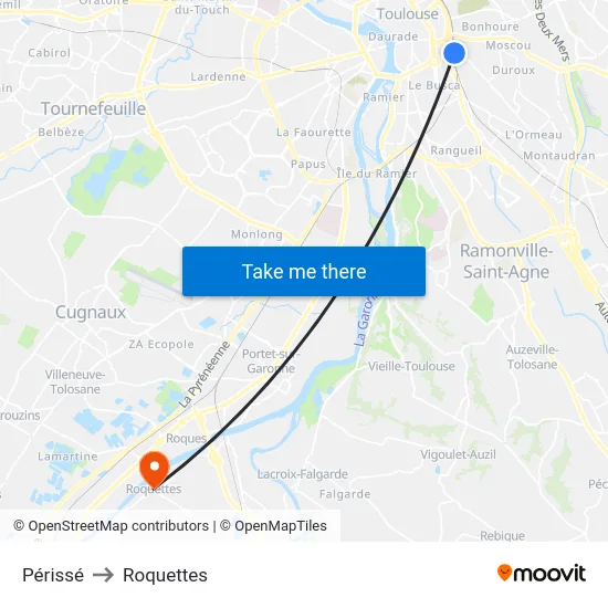 Périssé to Roquettes map