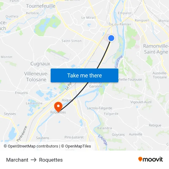 Marchant to Roquettes map