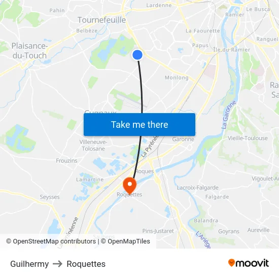Guilhermy to Roquettes map
