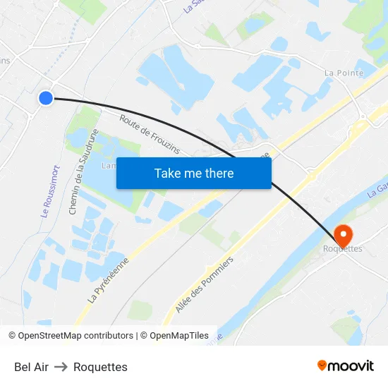 Bel Air to Roquettes map