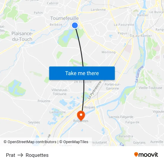 Prat to Roquettes map