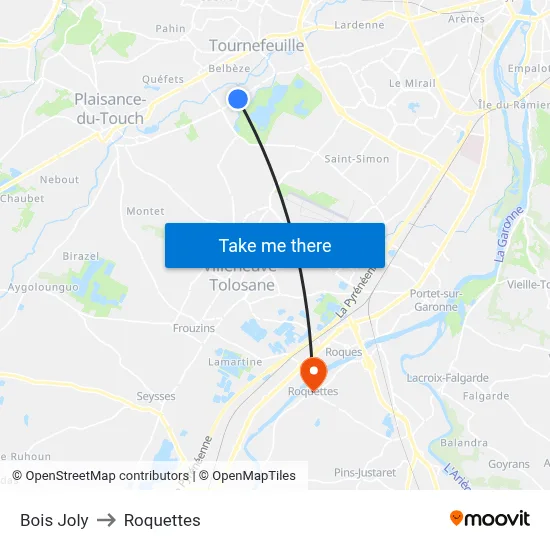 Bois Joly to Roquettes map