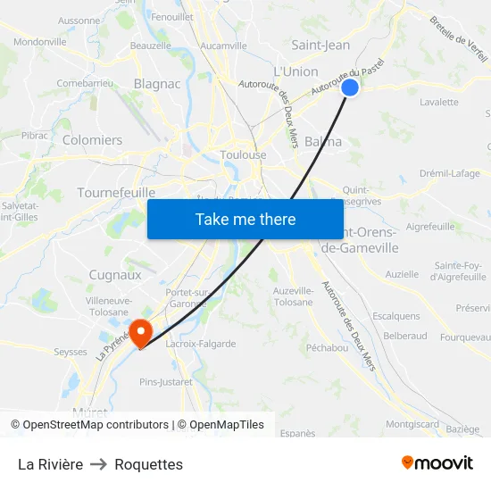 La Rivière to Roquettes map