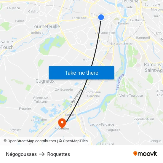 Négogousses to Roquettes map