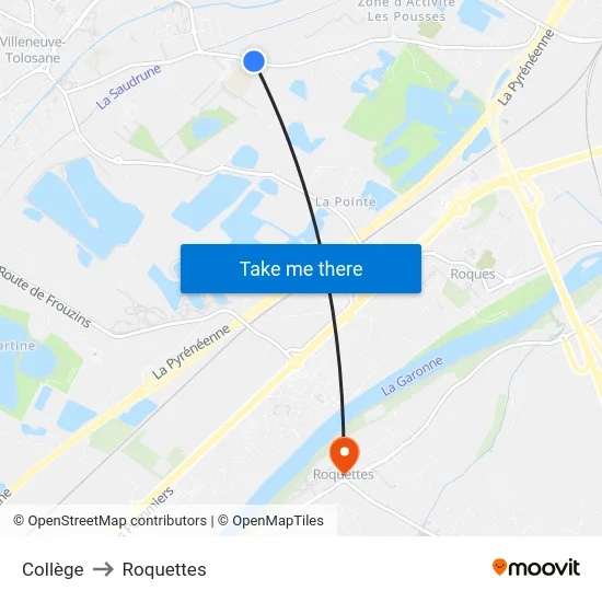 Collège to Roquettes map