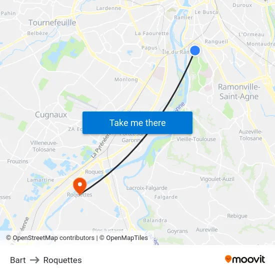 Bart to Roquettes map