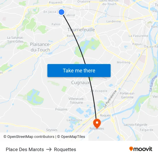 Place Des Marots to Roquettes map