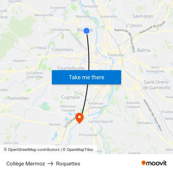 Collège Mermoz to Roquettes map