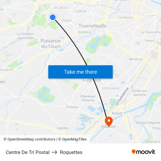 Centre De Tri Postal to Roquettes map