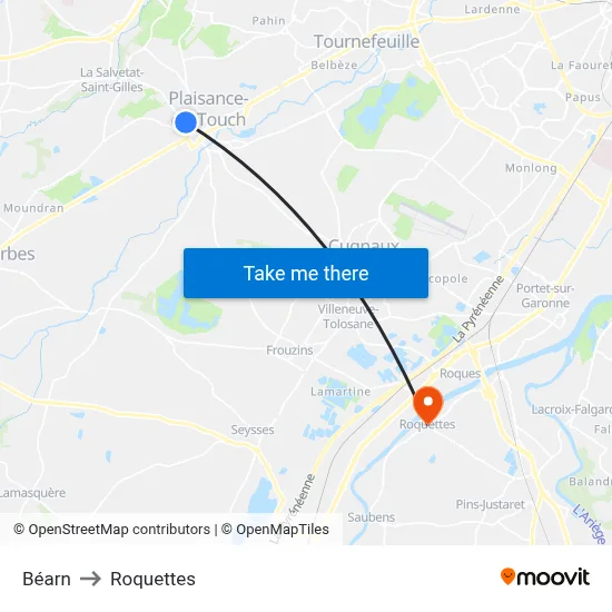 Béarn to Roquettes map