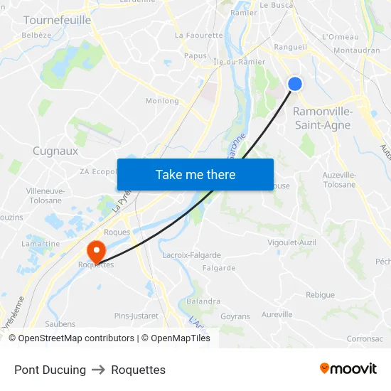 Pont Ducuing to Roquettes map