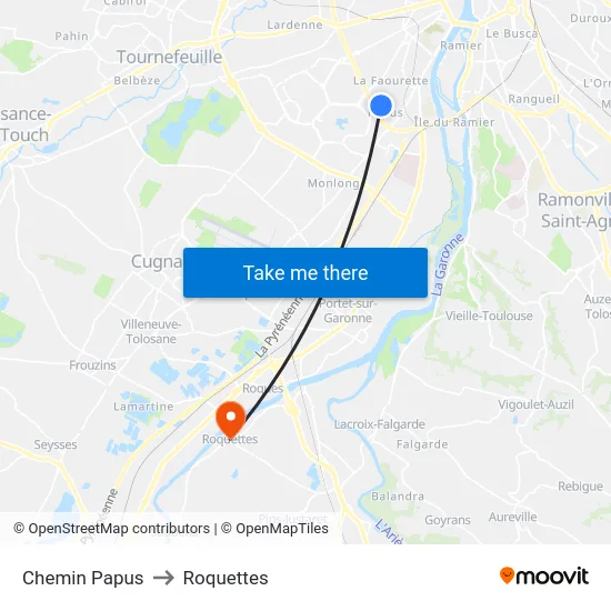 Chemin Papus to Roquettes map