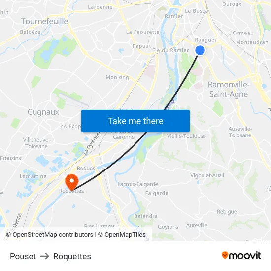 Pouset to Roquettes map