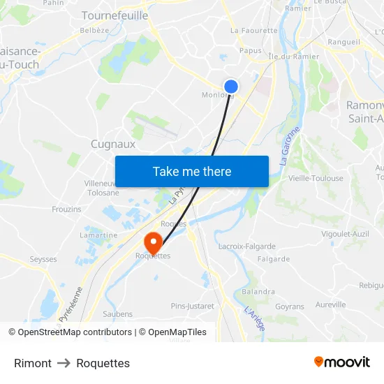 Rimont to Roquettes map