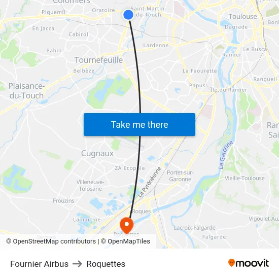 Fournier Airbus to Roquettes map
