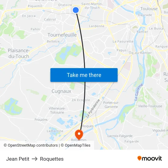 Jean Petit to Roquettes map