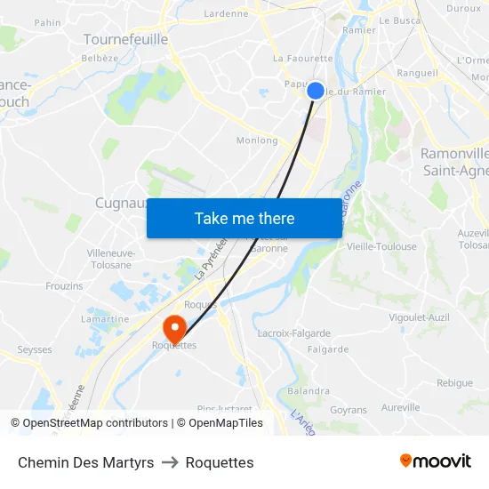 Chemin Des Martyrs to Roquettes map