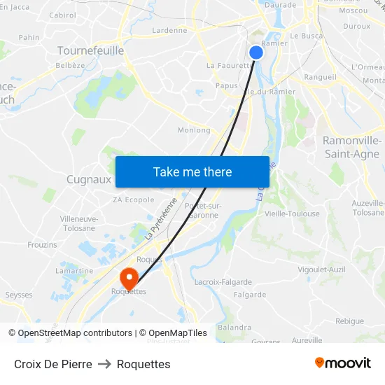 Croix De Pierre to Roquettes map