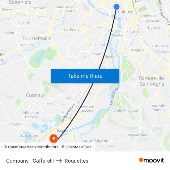 Compans - Caffarelli to Roquettes map