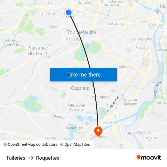 Tuileries to Roquettes map