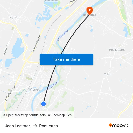 Jean Lestrade to Roquettes map