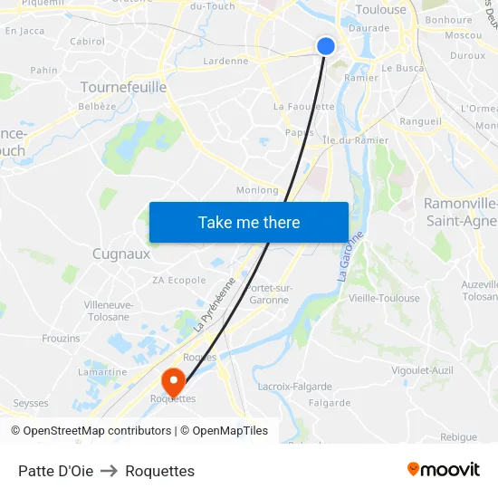 Patte D'Oie to Roquettes map