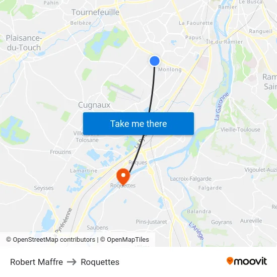 Robert Maffre to Roquettes map
