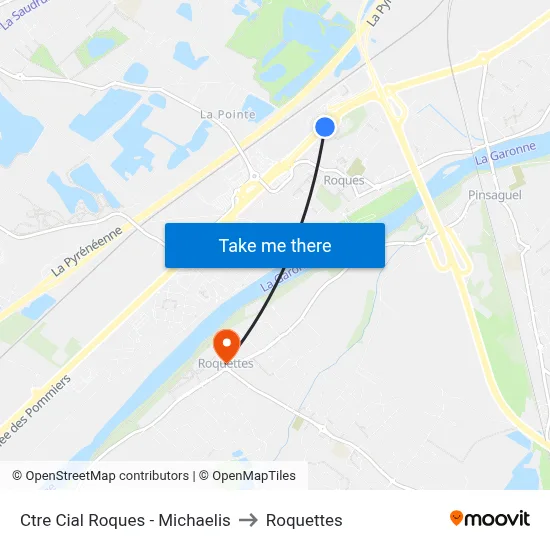Ctre Cial Roques - Michaelis to Roquettes map