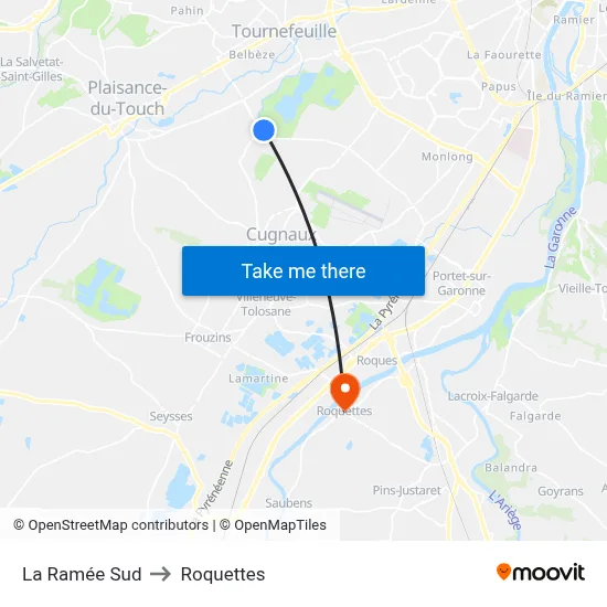 La Ramée Sud to Roquettes map