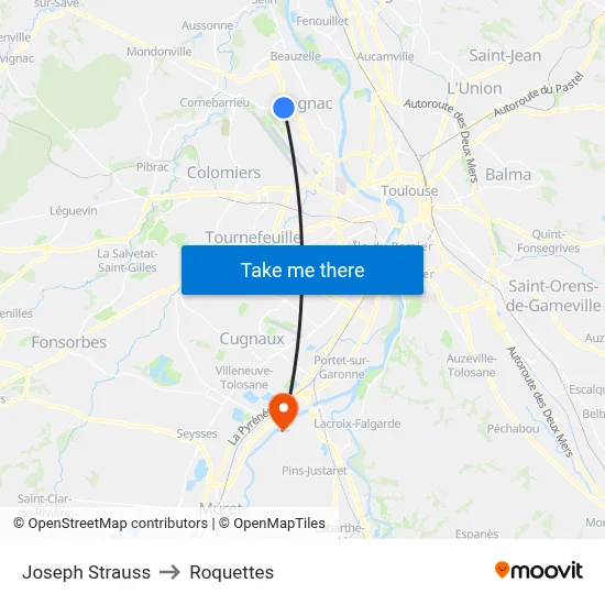 Joseph Strauss to Roquettes map