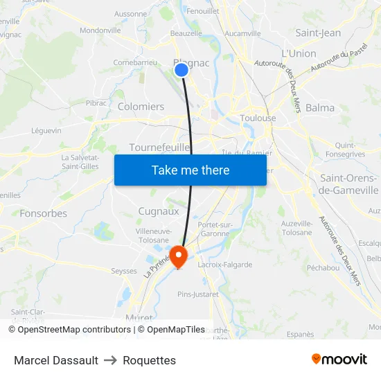 Marcel Dassault to Roquettes map