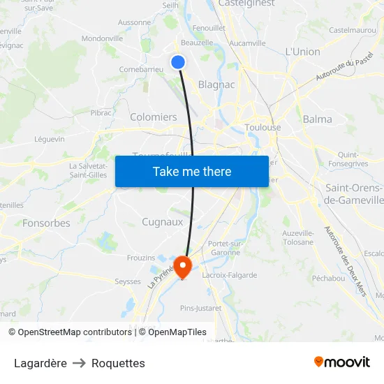 Lagardère to Roquettes map