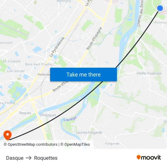 Dasque to Roquettes map