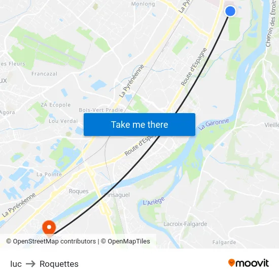 Iuc to Roquettes map