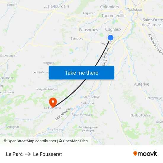 Le Parc to Le Fousseret map