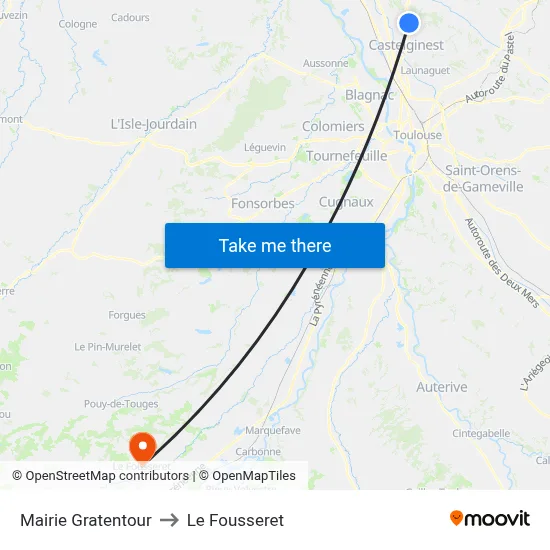 Mairie Gratentour to Le Fousseret map