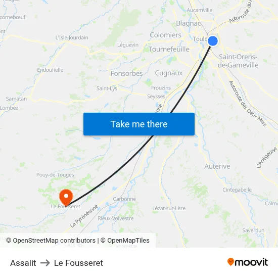 Assalit to Le Fousseret map
