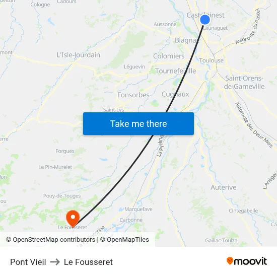 Pont Vieil to Le Fousseret map