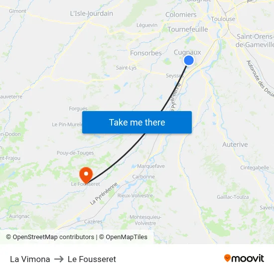 La Vimona to Le Fousseret map