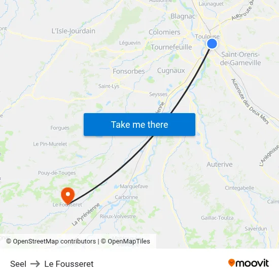 Seel to Le Fousseret map