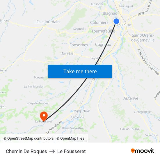 Chemin De Roques to Le Fousseret map