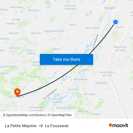 La Petite Maymie to Le Fousseret map