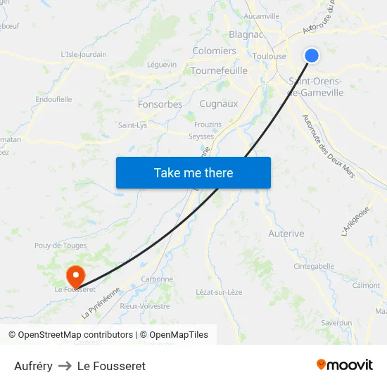 Aufréry to Le Fousseret map