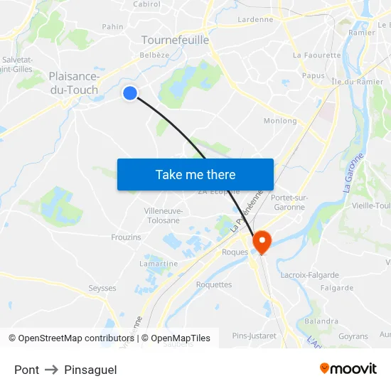 Pont to Pinsaguel map