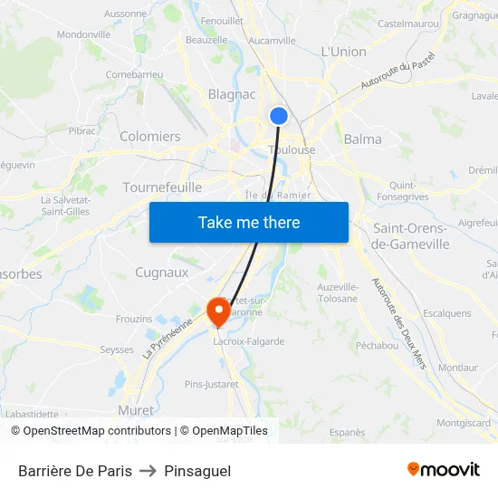 Barrière De Paris to Pinsaguel map