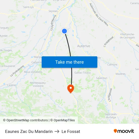 Eaunes Zac Du Mandarin to Le Fossat map