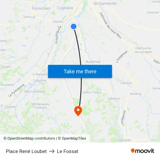 Place René Loubet to Le Fossat map