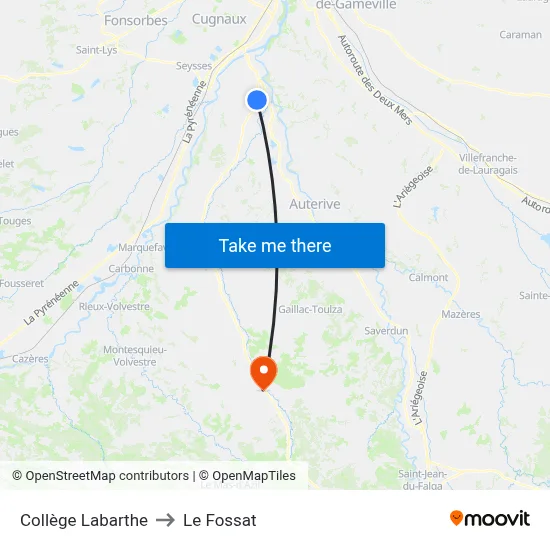 Collège Labarthe to Le Fossat map
